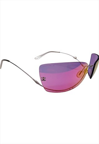 CHANEL SUNGLASSES PINK RIMLESS UPSIDE DOWN PEARL 4053
