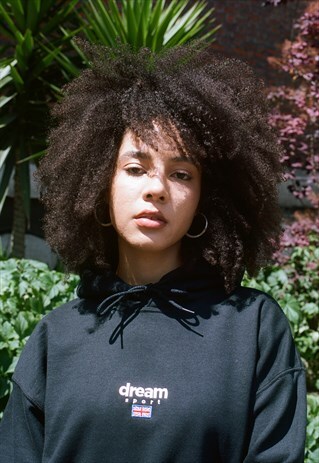 BLACK HOODIE WITH DREAM SPORT EMBROIDERED LOGO