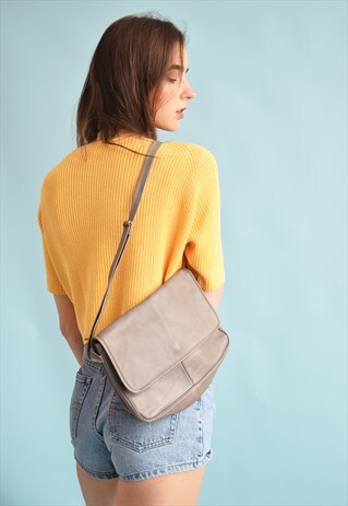 COOL VINTAGE 70'S FAUX LEATHER PETITE SHOULDER CLUTCH BAG