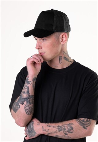 ESSENTIAL TRUCKER MESH AIR BASEBALL HAT CAP - BLACK