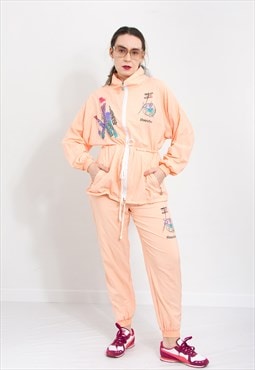 Vintage 90's tracksuit in peach 