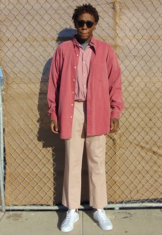 90S MINIMALIST CLASSIC SUN FADED RED OXFORD SHIRT XL
