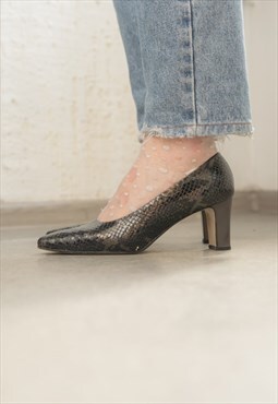 Vintage 80's Black/Grey Pumps