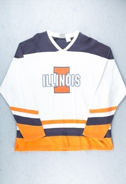 90s USA White Illinois University Sweatshirt - B2480