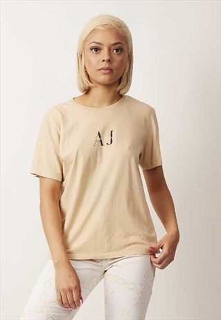 RARE VINTAGE BEIGE 80'S ARMANI LOGO T-SHIRT