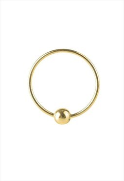 Gold Nose Ring With Ball 10mm Unisex