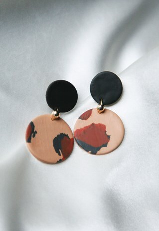 POLYMER CLAY LEOPARD PRINT EARRINGS