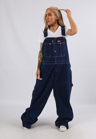 VINTAGE USA DICKIES DENIM DUNGAREES PLUS SIZE 20 3XL (51O)
