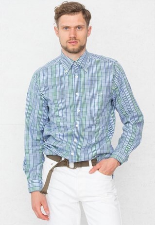 VINTAGE BLUE GANT RUGGER CHECKERED LONG SLEEVE SHIRT