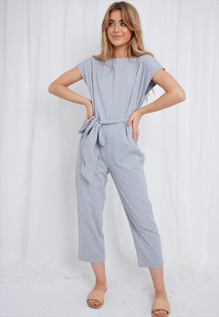 ELIZA JERSEY JUMPSUIT - GREY
