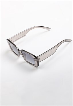 Rectangular oversized retro sunglasses- grey
