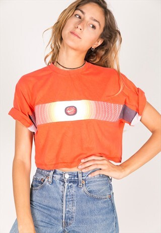 VINTAGE 90S USA CROP T-SHIRT / R883