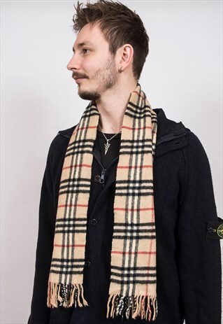 VINTAGE BURBERRY NOVA CHECK CASHMERE SCARF