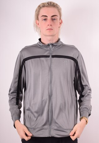 STARTER MENS VINTAGE TRACKSUIT TOP JACKET LARGE GREY 90S