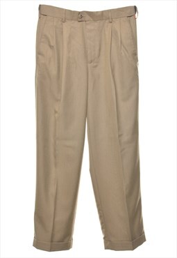 Vintage Brown Pleated Trousers - W30 L30