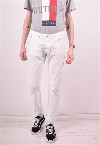 VERSACE MENS VINTAGE TROUSERS W33 L32 WHITE 90S