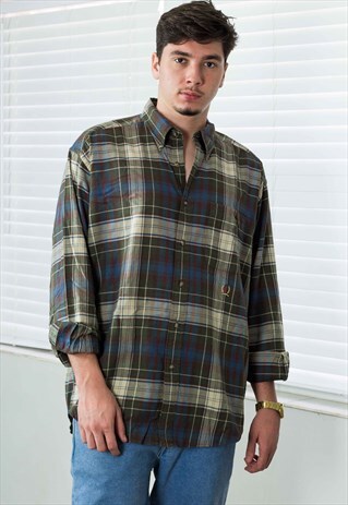 VINTAGE TOMMY HILFIGER SHIRT FLANNEL LOGO 90S L 11