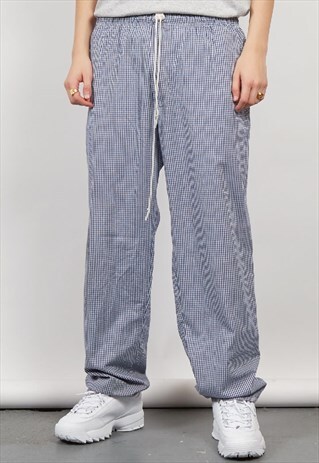 VINTAGE 90'S BLUE GINGHAM CHEF PANTS
