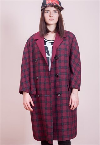 VINTAGE, FAB CHECKERED, WOOLEN BLAZER FROM THE 90S