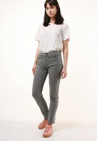 90S VINTAGE BALENCIAGA GREY COTTON SKINNY TROUSERS 635