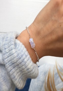 Luna Light - Rainbow Moonstone Silver Bracelet 