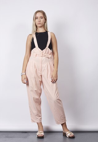 VINTAGE 80'S PINK ROMPER DUNGAREES