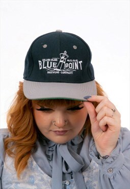 Vintage Blue & Grey Blue Point Brewing Company Embroidered B