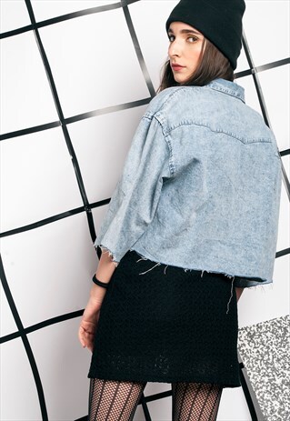 80S VINTAGE CROPPED DENIM JACKET