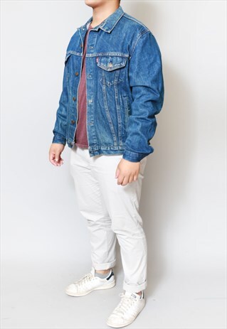 VINTAGE 1990'S LEVI"S OVERSIZED DARK WASH DENIM JACKET