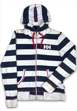 Vintage Helly Hansen 1990s Striped Zip-up Hoodie (M)