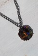 DEADSTOCK MULTI COLOR CRYSTALS CHAIN PANDANT NECKLACE.