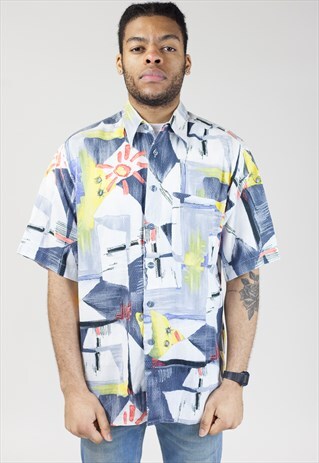 VINTAGE 90S ABSTRACT PATTERNED SHIRT
