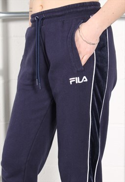 Vintage Fila Joggers in Navy Lounge Sports Trackies Small