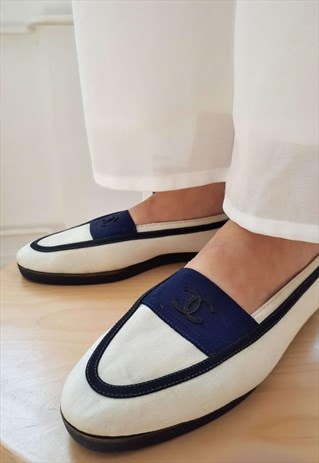 CHANEL CANVAS LOAFERS