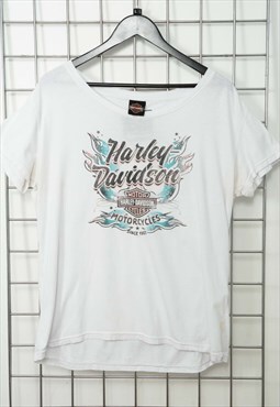 Vintage 90s Harley Davidson T-shirt White Size L