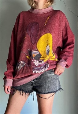 Vintage 90s USA Jerry Leigh Tweety Bird Sweatshirt