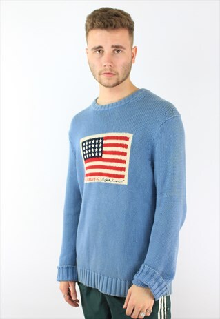 RALPH LAUREN POLO JEANS FLAG KNITTED JUMPER