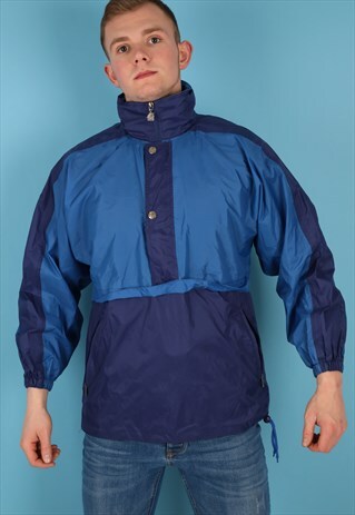 VINTAGE K-WAY WINDBREAKER JACKET IN BLUE NJ513B