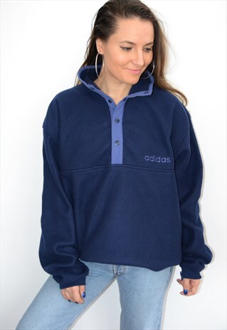 80'S ADIDAS 1/4 ZIP FLEECE VINTAGE SWEATSHIRT