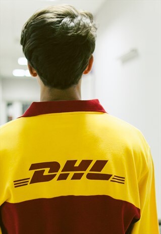 VINTAGE DHL LOGO LONG SLEEVE POLO SHIRT