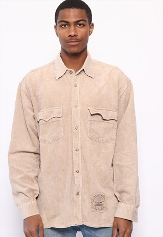 VINTAGE LEVIS LOGO CORDUROY SHIRT BEIGE