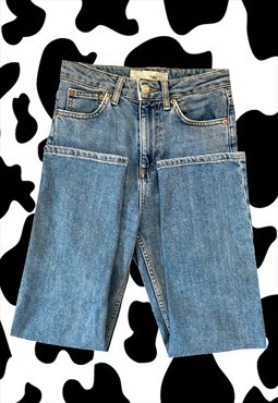 Vintage Y2K 90's/00's Mid Wash Blue Denim Straight Leg Jeans