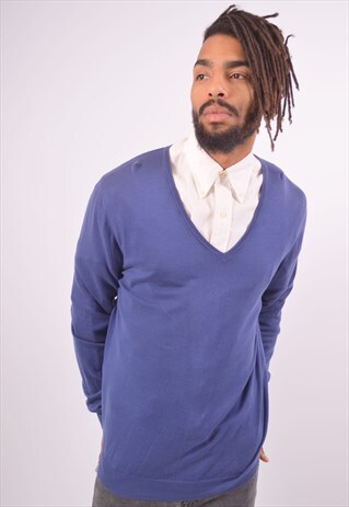 VINTAGE YVES SAINT LAURENT JUMPER SWEATER BLUE