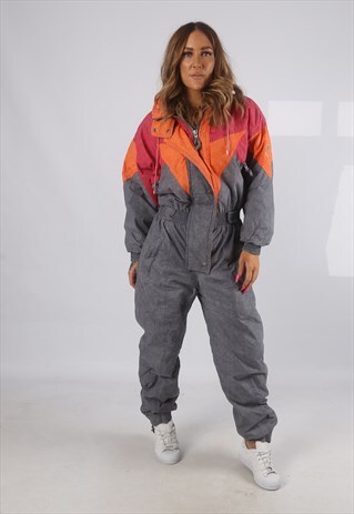 VINTAGE FULL SKI SUIT SNOW SPORTS 90'S UK 12 M (H4A)