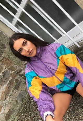VINTAGE UNISEX OVERSIZED WINDBREAKER FESTIVAL SHELL JACKET