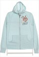 Harley Davidson 90's Zip Up Y2K Hoodie XSmall Blue