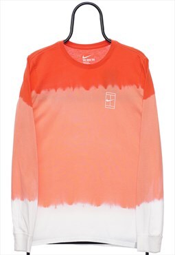 Nike Tie Dye Small Logo Red Long Sleeve TShirt Womens