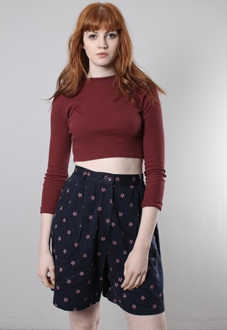 VINTAGE 90S STAR PATTERNED HIGH WAISTED CULOTTE SHORTS