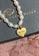 Repurposed Authentic Prada Heart tag - Pearls Bracelet 