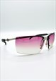 CHANEL SUNGLASSES PINK RIMLESS RECTANGLE 4009 SHIELD VINTAGE